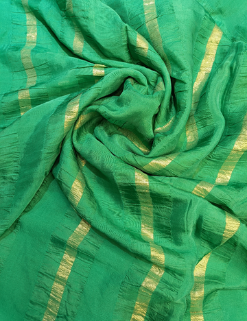 Emerald Green Tissue Saree with Gold Shine (included blouse piece)