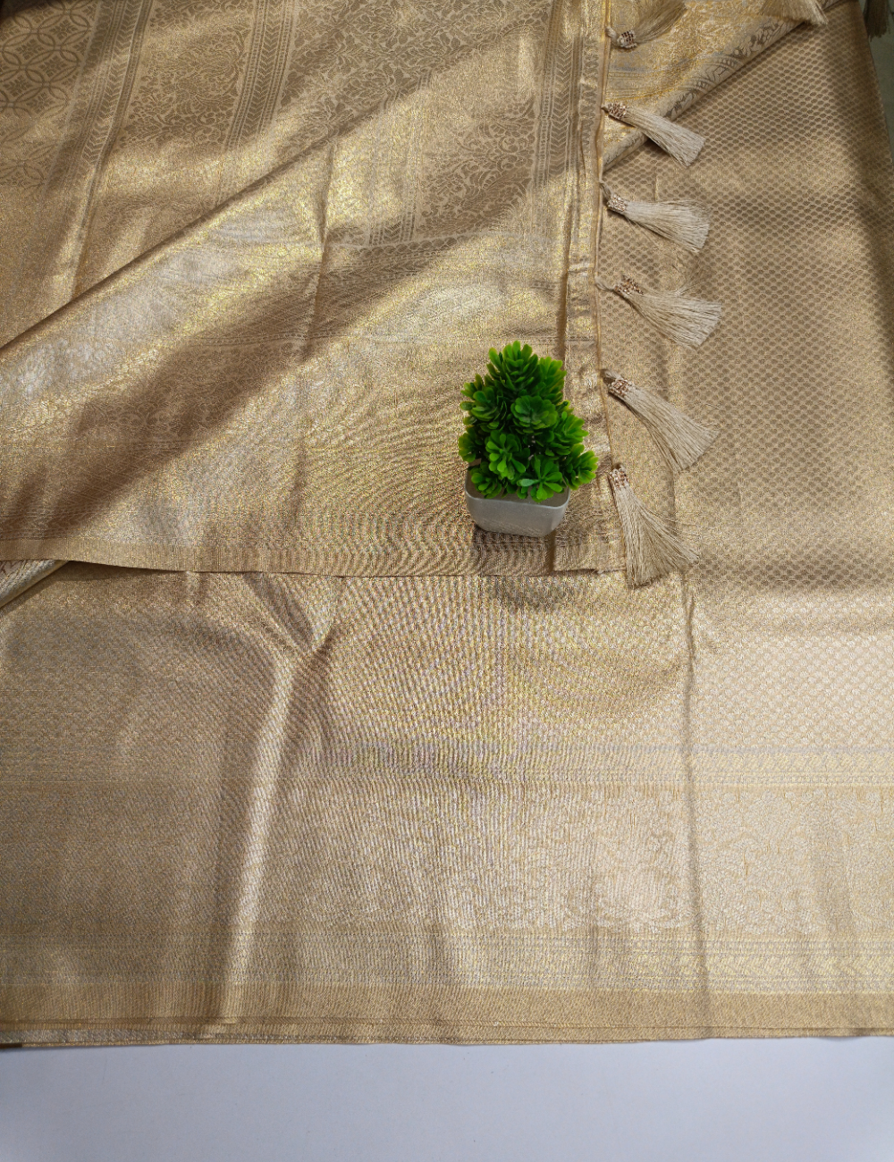 Cream Colour Soft Silk Saree with Subtle Self-Tone Border & Blouse