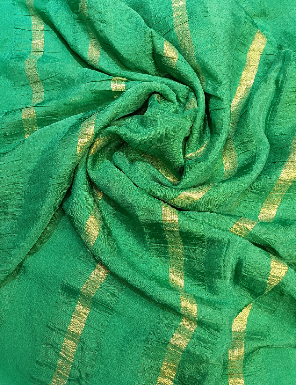 Emerald Green Tissue Saree with Gold Shine (included blouse piece)